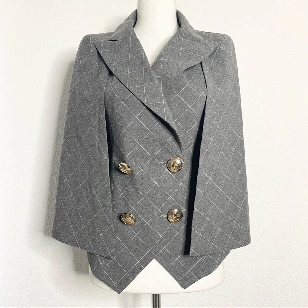 Gray Blazer Cape/Jacket - Picture 1 of 4